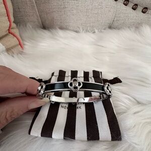 Henri Bendel Bangle Bracelet - Silver & Black